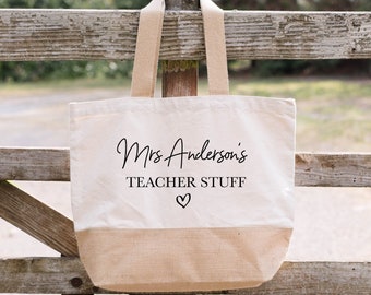 Personalised Teacher Bag, Teacher Gift, Teacher Stuff Tote Bag, Custom, Thank You Gifts, Jute Bags, Lunch Bag, Teaching Assistant Present