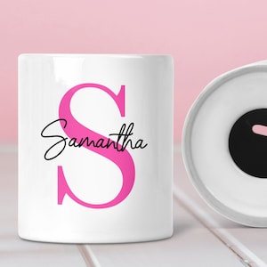 Personalisierte Spardose, benutzerdefinierter Name und Initiale, Sparschwein, Geschenk für Mädchen, Sparglas, Gelddose