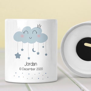 Gift For New Baby Boy Babies Personalised Piggy Bank Money Box Custom Name Christening Keepsake Nursery Decor Gifts Ceramic Presents