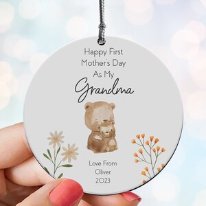 Personalised First Mother&#39;s Day Gift For Grandma, Wooden Keepsake, 1st Mothers Day, Custom Hanging Decoration, Nana Gifts, Wood Plaque