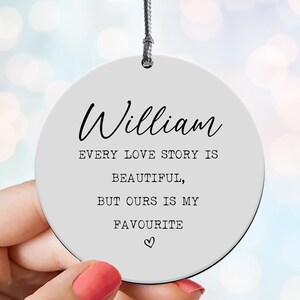 Romantic Valentines Day Gift For Him Her Personalised Love Story Hanging Ornament Wooden Sign Boyfriend Girlfriend Valentine&#39;s Husband Wife