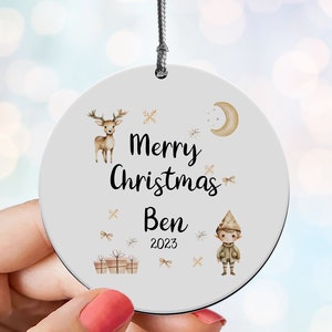Personalised Christmas Bauble, Gift For Kids, Custom Name Ornament, First Christmas Gift, Christmas Tree Decoration