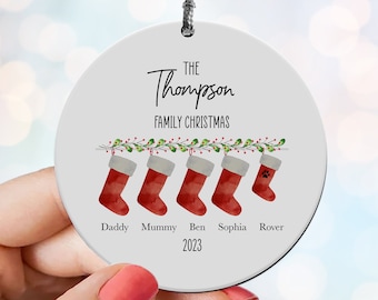 Personalised Family Christmas Bauble, Custom Ornament, Family Stockings, Christmas Tree Decoration, Xmas 2025,  Keepsake, Family Gift