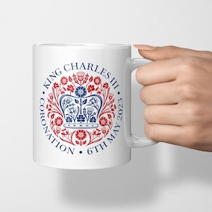 King Charles III Coronation Gift The Kings Official Emblem Mug Keepsake 6th May 2023 Souvenir Memorabilia Ceramic Mugs Cup Party Decoration