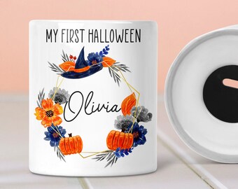 Personalised First Halloween Gift New Baby Keepsake 1st Money Box Custom Name Piggy Bank Baby Girl Boy Babies Milestone Ceramic Gifts