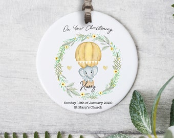 Personalised Christening Gift For Babies, Custom Keepsake, Baby Girls Boys, Wooden Hanging Ornament, Nursery Decor, Baptism, Plaque, Sign