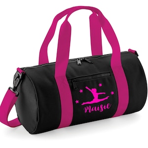 Personalised Gymnastics Bag For Girls Holdall Gym Kit Barrel Bags Dance Shoes Kids Back To School Accessories Custom Name Gift For Her P.E