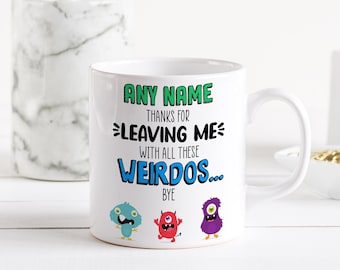 Personalisierte verlassen Geschenk Lustige neue Job Becher für Arbeit Kollege Benutzerdefinierte Name Kaffeetasse Teetasse Abschiedsgeschenke Büro Humor Tassen