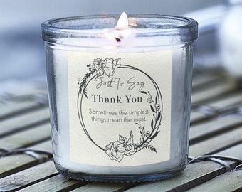 Personalised Thank You Gift Just To say Thanks Gifts Scented Candle In Jar Custom Appreciation Present For Her Ladies Special Keepsake Gifts