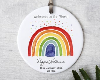 New Baby Gift Personalised Keepsake For Babies Welcome To The World Girls Boys Wooden Hanging Ornament Gifts Nursery Decor Plaque Sign