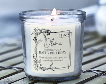Personalisierte alles Gute zum Geburtstag Geschenk für sie Duftkerze im Glas Kundenspezifisches Geschenk 16.18.21.30.40.50.60.70.80