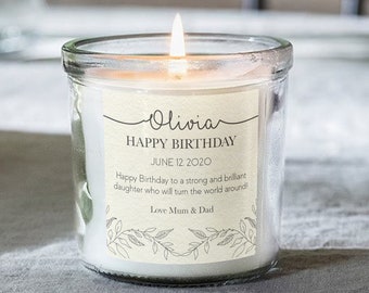Personalised Birthday Gift For Her Scented Candle In Jar Custom Present For Birthdays Girls Ladies 18th 21st 30th 40th 50th 60th Keepsake