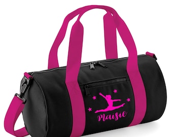 Personalised Gymnastics Bag For Girls Holdall Gym Kit Barrel Bags Dance Shoes Kids Back To School Accessories Custom Name Gift For Her P.E