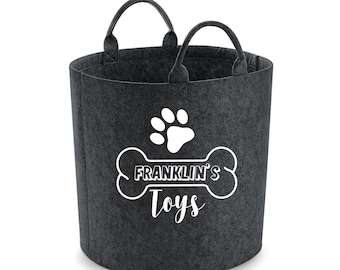 Personalised Dog Toy Box, Custom Name, Storage Basket, Dogs Toybox, Dog Toys, Gift For Dog Owners