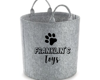 Personalised Toy Box For Dogs, Custom Name, Storage Basket, Dog Toybox, Gift For Dog Owners