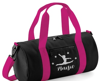 Personalised Gymnastics Bag For Girls Glitter Holdall Gym Kit Barrel Bags Dance Shoes Kids Back To School Accessories Custom Name Gift