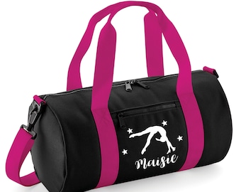 Personalised Gymnastics Bag For Girls Handstand Holdall Gym Kit Barrel Bags Frontflip Shoes Kids Back To School Accessories Custom Name Gift