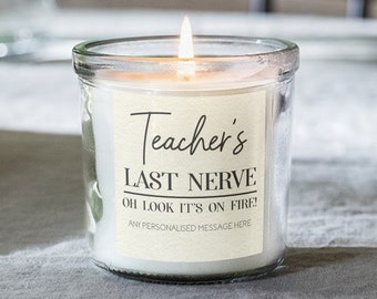 Candela divertente per insegnanti, regalo personalizzato per insegnanti, candela per l'ultimo momento di tensione, regalo di ringraziamento per insegnanti, regalo di fine trimestre, regalo per chi lascia la scuola