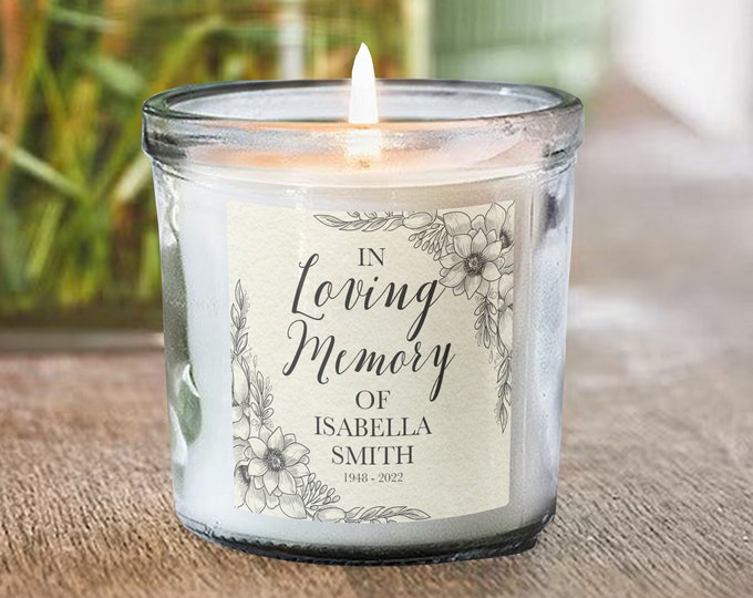 Memorial Gift Personalised In Loving Memory Scented Candle In Jar Bereavement Sympathy Gifts Memorial Keepsake Remembrance Candles