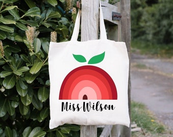 Personalised Teacher Bag, Custom Name, Teacher Tote Bag, Thank You Teacher Gift, Teaching Assistant, Lunch Bag