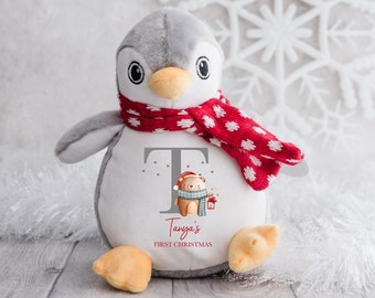 Personalised My First Christmas Penguin Teddy Bear, Babies 1st