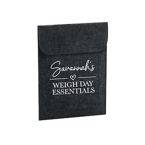 Personalised Weigh Day Essentials, Bag, Folder, Custom Name, Slimming Notes, Pouch, Gift For Her, Organiser, Wallet, Mother&#39;s Day, Documents