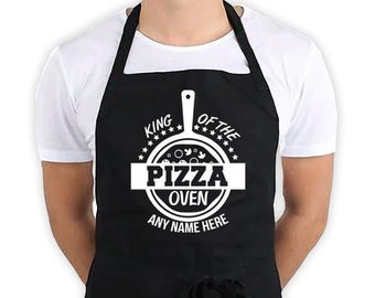 Personalised King Of The Pizza Oven Apron For Men Father's Day Gift Custom Name Men's BBQ Aprons Dad Gifts Cooking Kitchen Accessories
