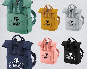 Bolso personalizado para perros, mochila para pasear perros, mochila para guardería canina, regalo para padres de perros, regalos para cachorros, premios y juguetes para el adiestramiento.