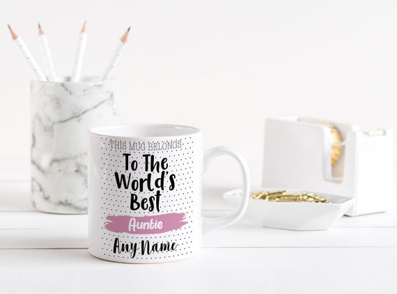 Personalised This Mug Belongs To The World's Best Auntie Custom Name Coffee  Mug Tea Hot Chocolate Cup Gifts For Her Birthday Christmas Aunt - Main Image