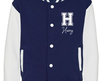 EZYshirt® Gepersonaliseerde collegejas voor kinderen, met initiaal