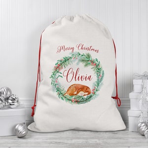 Children&#39;s Christmas Sack Personalised Santa Gift Bag For Kids Sacks Linen Drawstring Bag Xmas Gifts Present Girls Boys