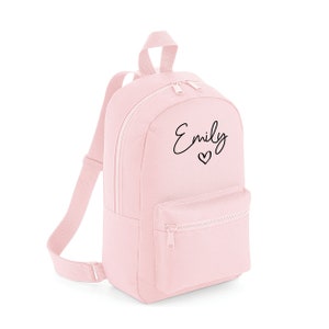 Sac à dos personnalisé, Sac d'école pour filles, Prénom personnalisé, Mini sac à dos avec coeur d'amour, Sac pour tout-petit, Groupe de jeu, Enfants d'école primaire