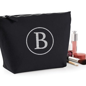 Personalised Monogram Make Up Bag Custom Initial Cosmetic Toiletry Wash Bags Gift For Her Birthday Christmas Wedding Bridesmaid Accessories