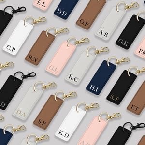 Personalised Key Ring, Monogrammed Keyring, Custom Initials, Keychain, Faux Leather, Mother&#39;s Day Gift, Father&#39;s Day, Car Keys, House Keys