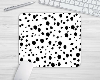 Spotty Dalmatian Print Mouse Mat Rectangle Or Round Mousepad Desk Mouse Pad Office Accessories Mousemat Pattern PC Computer Desk Gift