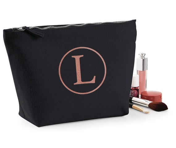Personalised Make Up Wash Bag any Letter Initials Colour Gift Wedding Monogram 