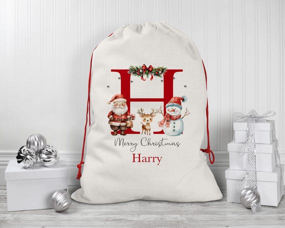 Saco de Navidad personalizado, nombre personalizado, saco de Papá