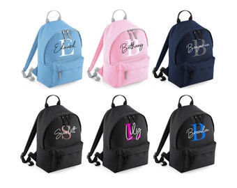 Personalised Backpack, Kids, School Bag, Custom Rucksack, Name & Initial, For Girls, Boys, Children's Back To Primary School, Nursery Bags