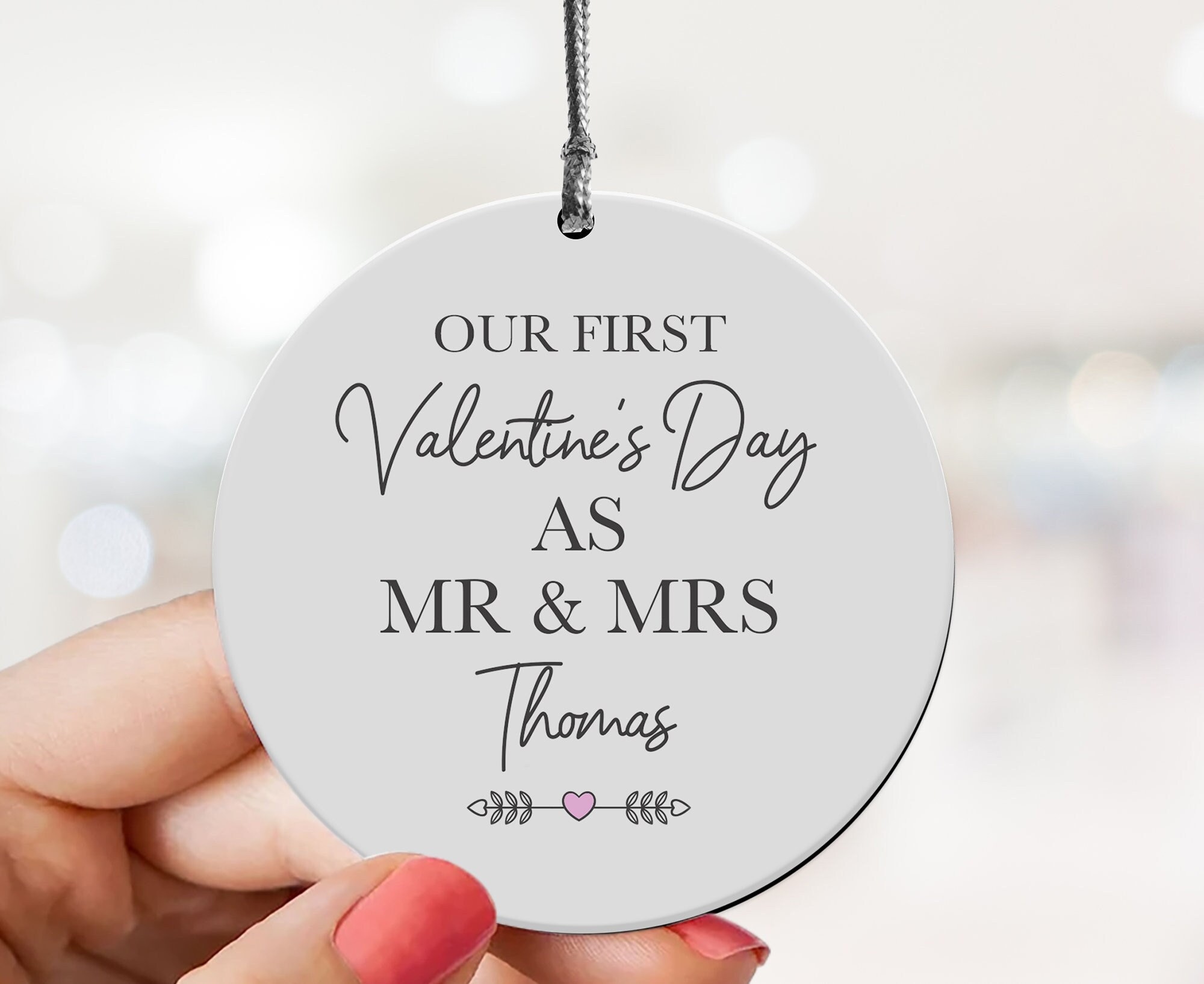 Our First Valentine Mr & Mrs Romantic Hearts Throw Pillow