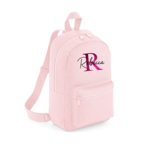 Sac à dos personnalisé pour fille, prénom et initiale personnalisés pour enfant, paillettes, cartable, tout-petits, mini sac à dos, enfant, maternelle, école primaire