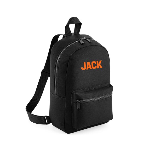 Personalised Backpack Boys Name Black Mini School Bag Toddler Custom Rucksack Bags Children s Pre School Rucksacks Playgroup Backpacks Etsy UK