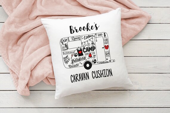 Coj n Caravana Personalizado Cualquier Nombre Almohada Personalizada Chicas Cojines Dispersos Caravanas Almohadas Regalo Para su Caravaning Decoraci n