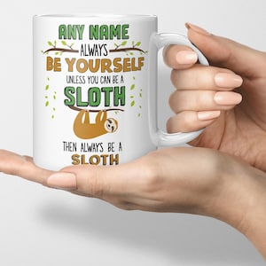 Caneca personalizada de preguiça, presente engraçado para adolescentes, adequada para meninos/meninas, homens/mulheres, conjunto de caneca e porta-copos personalizáveis