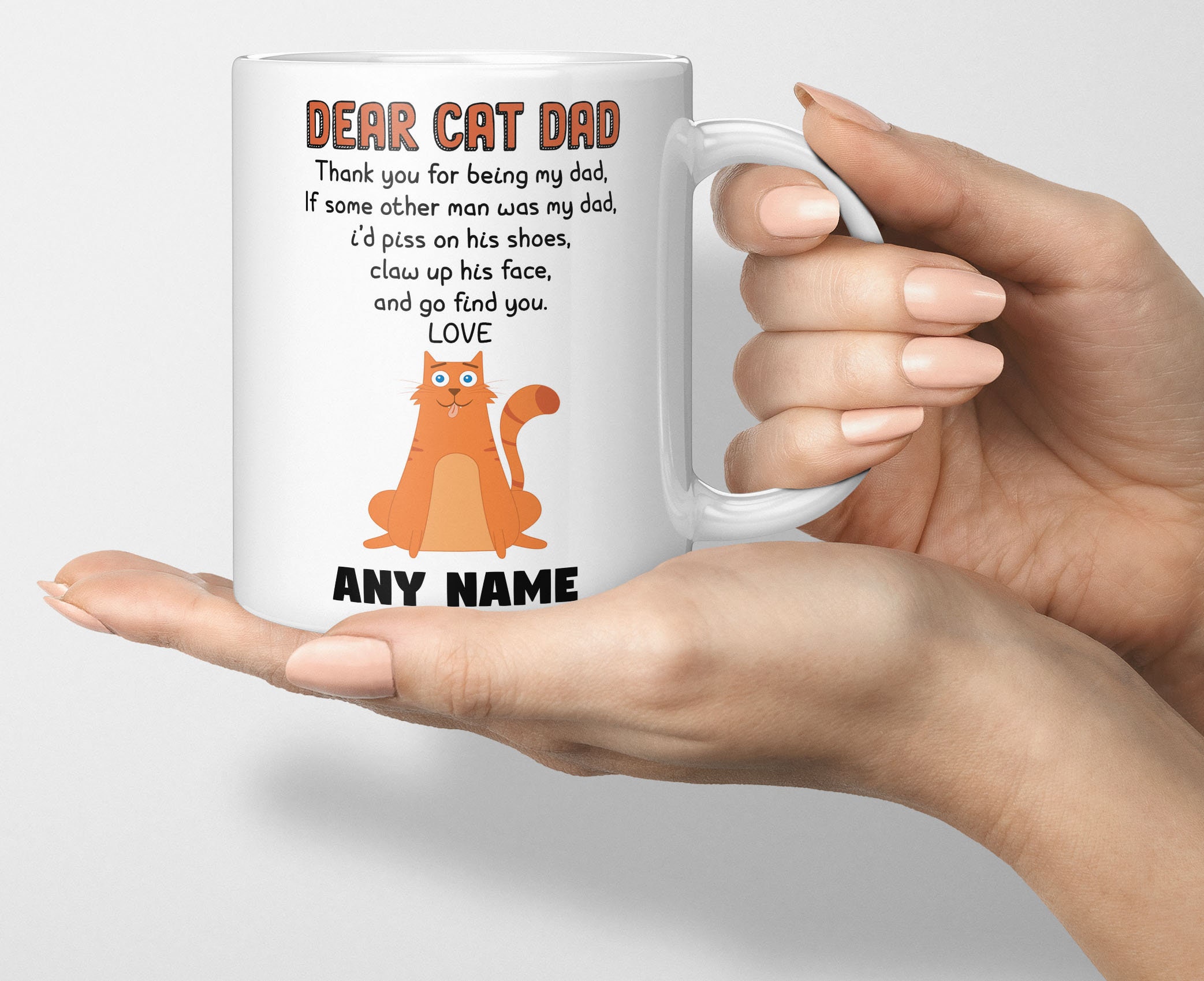 Personalised Cat Dad Gift Funny Father's Day Mug for Cat - Etsy Canada