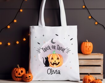 Personalisierte Süßes oder Saures Tasche Halloween Geschenk für Mädchen Jungen Kürbis Kostüm Accessoire Benutzerdefinierter Name Süßigkeiten Geschenktaschen Süßigkeitenhalter Wiederverwendbar