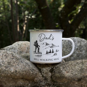 Taza para caminar de Dad&#39;s Hill, regalo del día del padre, regalos para papá, taza esmaltada, uso interior y exterior