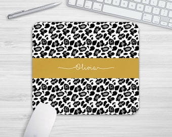 Estampado de leopardo personalizado Animal Print Alfombrilla de ratón Rectángulo o alfombrilla de ratón redonda Alfombrilla de ratón Accesorios de oficina Patrón de alfombrilla de ratón PC Ordenador