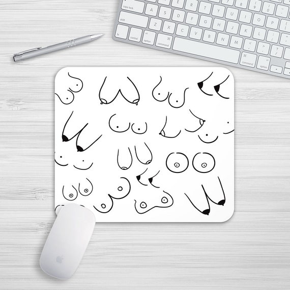 Boobs Boob Shapes Breasts Mouse Mat Rectangle or Round Mousepad