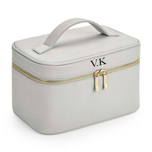 Beauty case personalizzato, iniziali personalizzate, grande beauty case, beauty case in pelle, regalo per ragazze, beauty case da donna, accessorio da viaggio