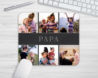 Papa Gifts Photo Mouse Pad Father's Day Gift Custom Image Mouse Mat Papas Office Desk Accessories Mousepad Mousemat Computer PC Gifts